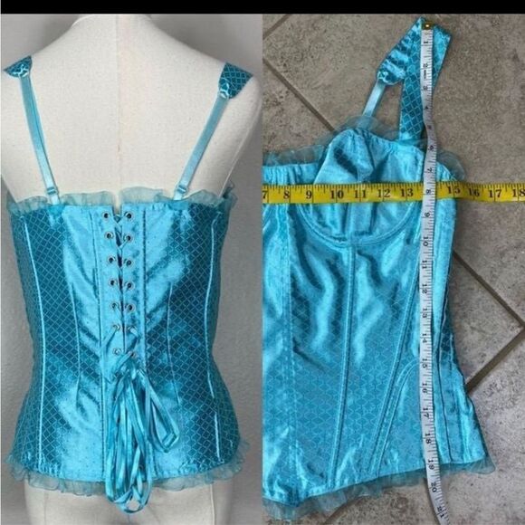 Fredericks of Hollywood Blue Mermaid Corset - Picture 2 of 2